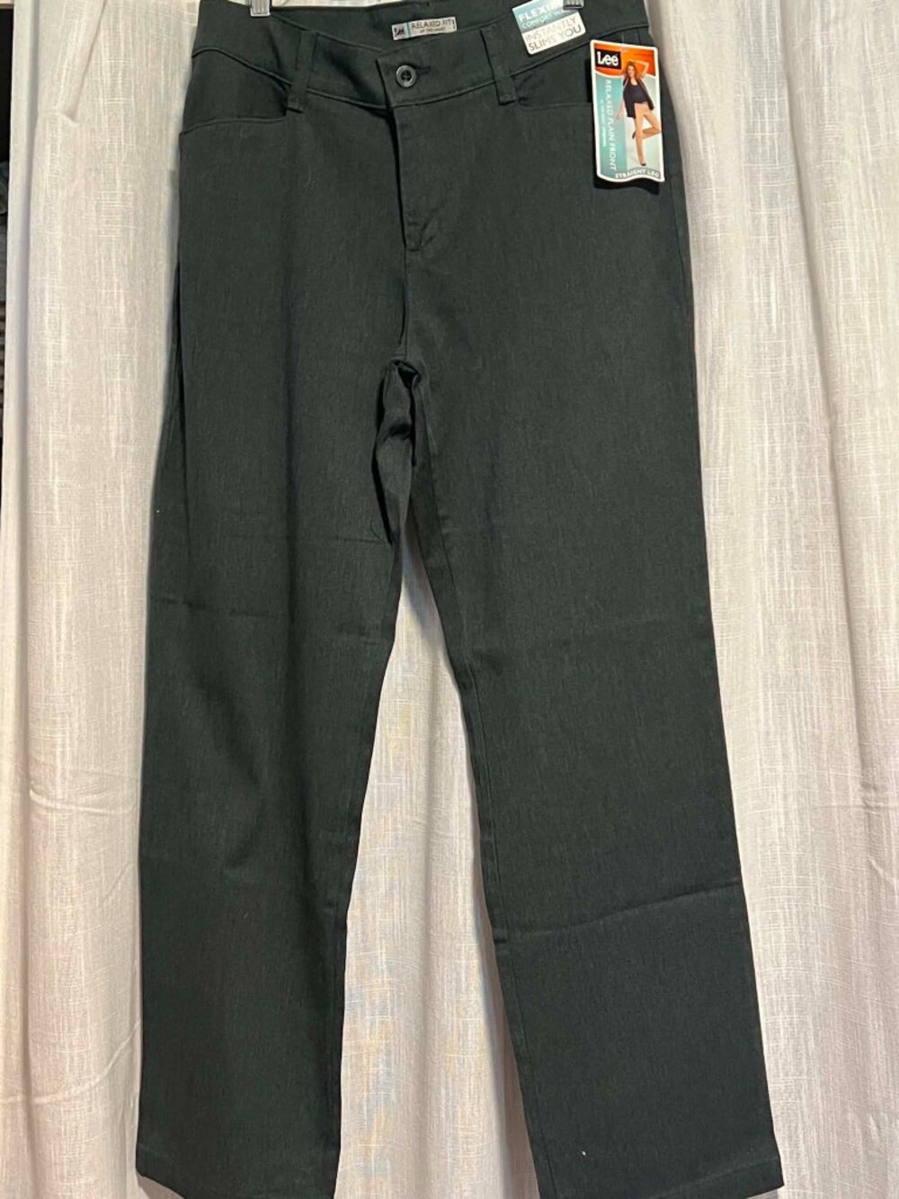 Lee Relaxed Fit Straight Leg Pants Heather Grey Size 10